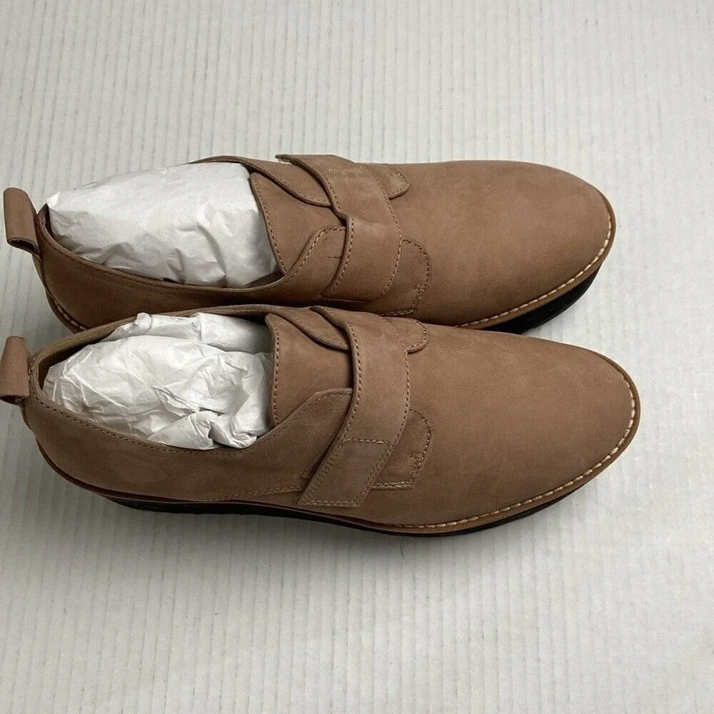 NIB Eileen Fisher Zola Wedge Oxford Earth Tumbled‎ Nubuck Size 9.5M
